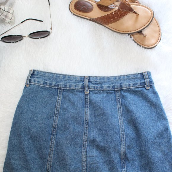 Forever 21 Denim Button Front Mini Skirt - Picture 4 of 8
